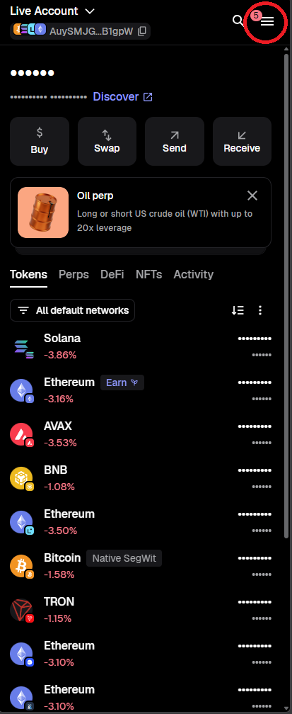 metamask menu pick