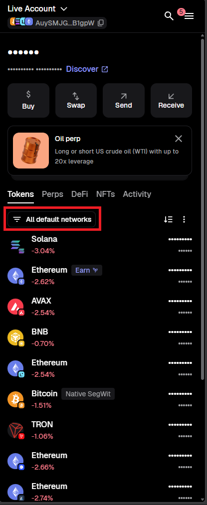 metamask filter networks